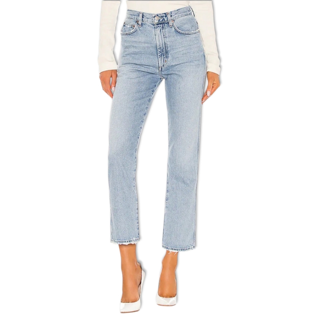 ZARA Exclusive Mom fit high rise mom leg ankle light blue Jean Size 0 New NWT